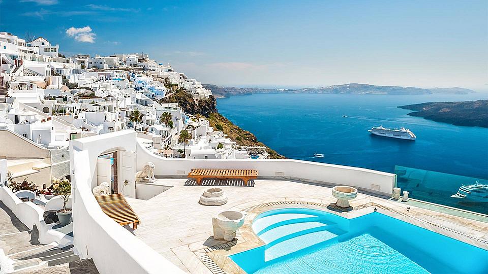Weiße Architektur auf den griechischen Inseln Weiße Architektur auf den griechischen Inseln