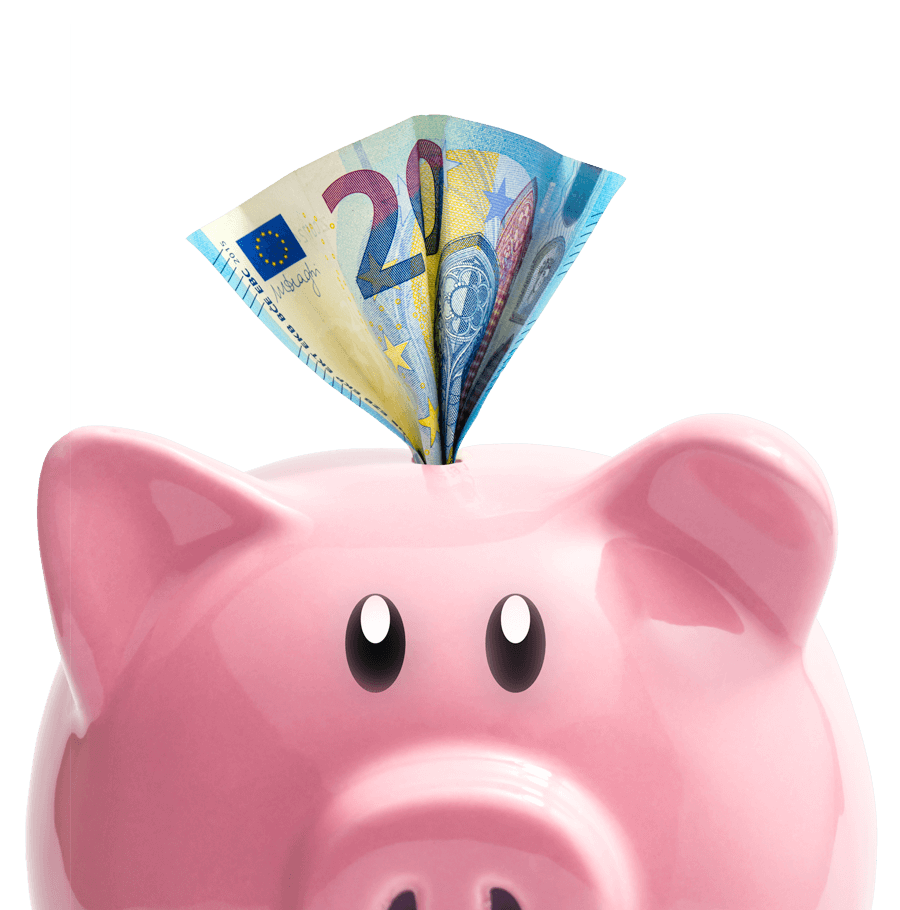 Sparschwein mit Geldschein Sparschwein mit Geldschein