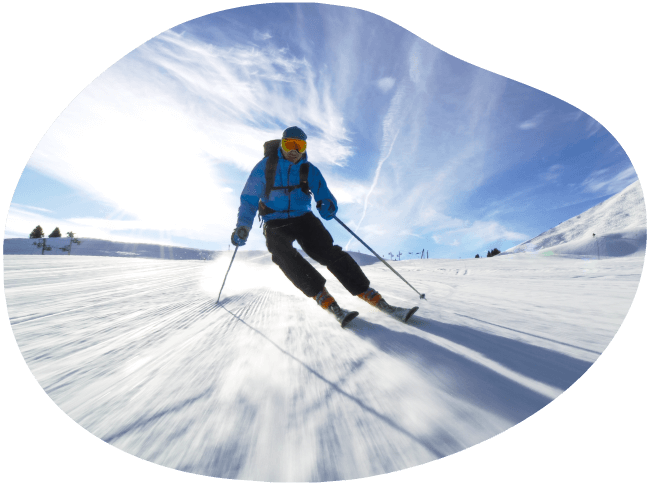 Skifahrer auf der Piste